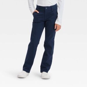 Cat and Jack Girls Blue Uniform Straight Leg Pants